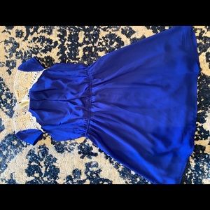 NWT precious Blue dress w/ crochet detail